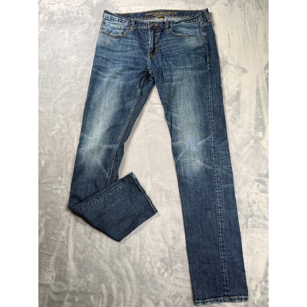 American Eagle Outfitters Core Flex Jeans Men's 34x34 Blue Denim Straight Leg